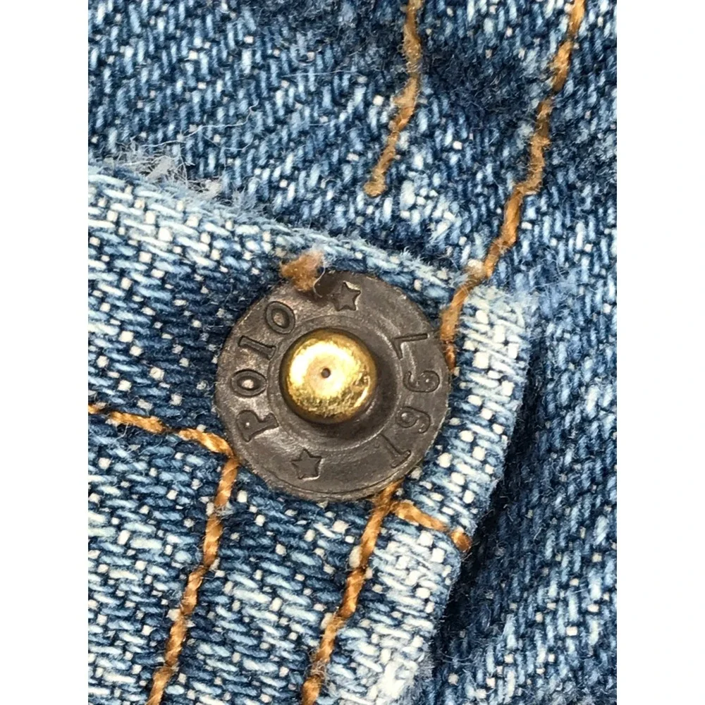 Vintage Polo Ralph Lauren Jeans Men 32x28 Blue Dungarees Relaxed Cotton Work Y2K